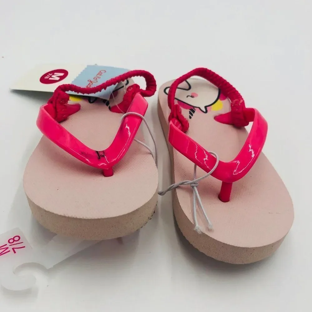 Brand New Cat & Jack Pink Unicorn Sandals For Girls Size 7/8 HAS‎ A LITTLE STAIN